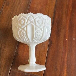 Vintage White Milk Glass Goblet